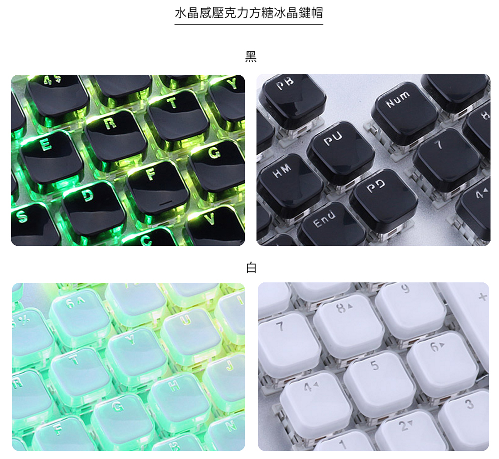 一樣是水晶感壓克力冰晶鍵帽, 方糖的造型可愛討喜。